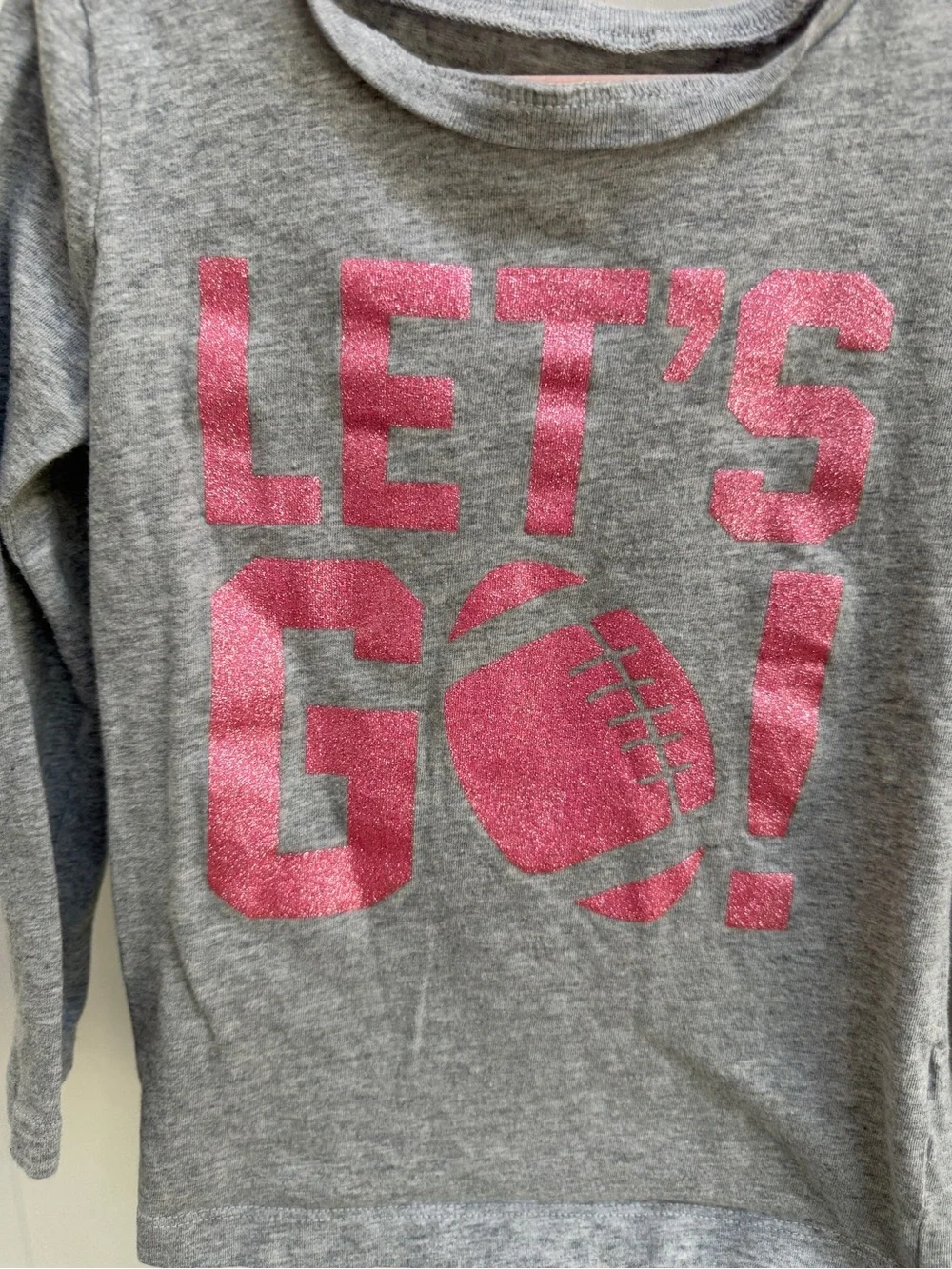 Carter's Girls 4 Gray Long-Sleeve Tee Shirt with Pink 
